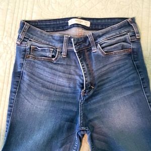 Medium wash high rise skinny jeans